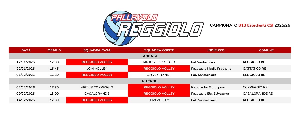 Calendario U14